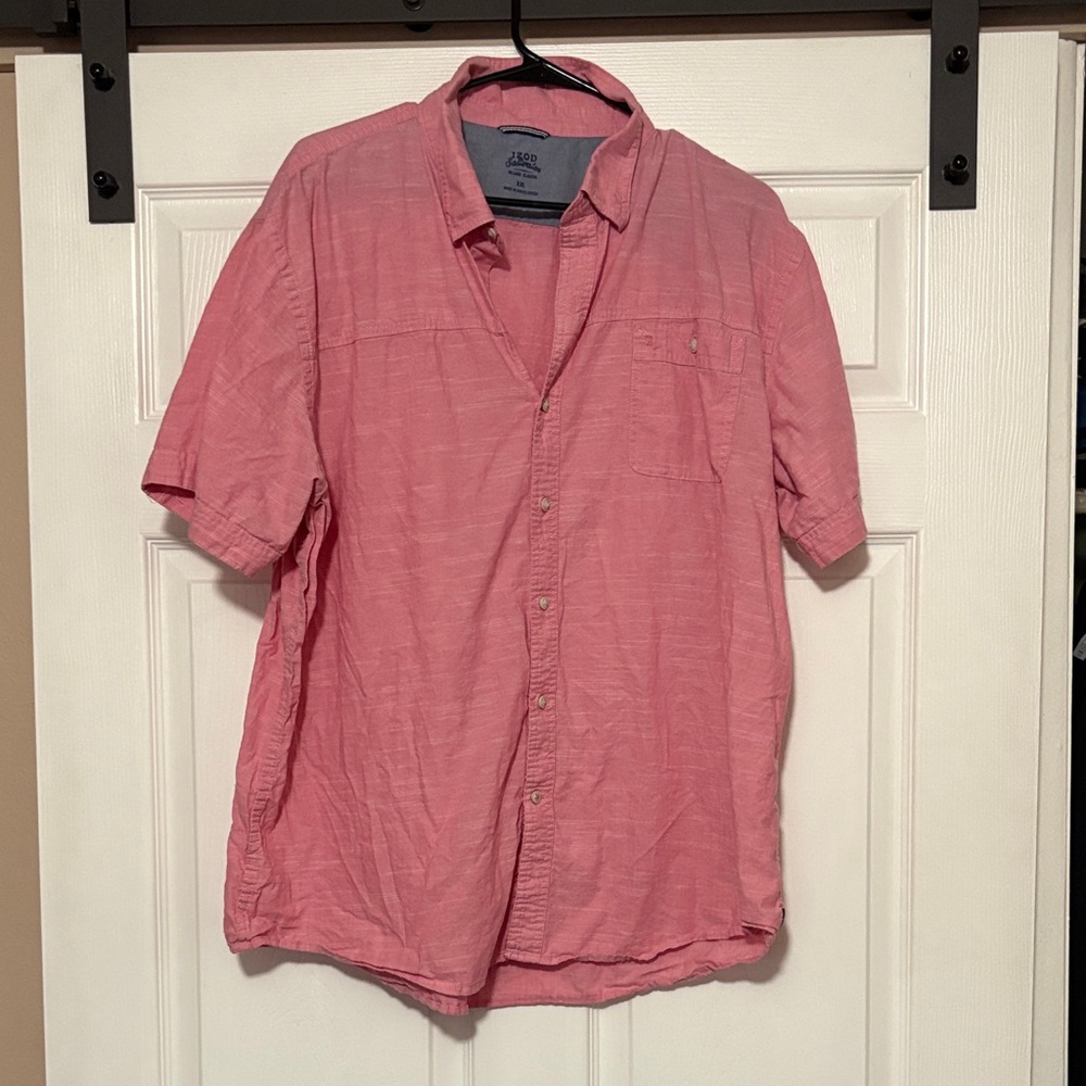 Izod Men's Pink Casual Button Down Shirt
